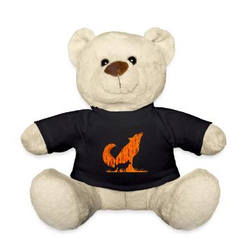 Fuchssilhouette Fuchs Wald Jäger - Teddy - Schwarz - Vorne