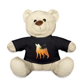 Fox Forest Design Fox Hunter Hunting - Teddy Bear - black - Front