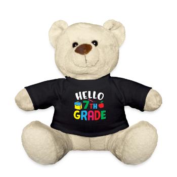 7th Grade Vibes Retro Groovy Women Happy First - Teddy Bear - black - Front