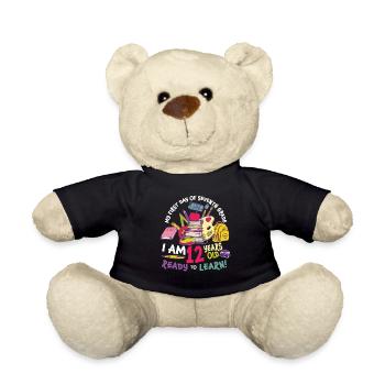 My First Day Of 7th Grade Retro Groovy Women - Teddy Bear - black - Front