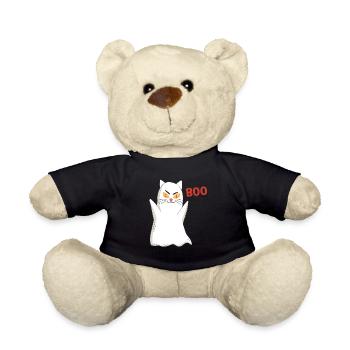 BOO Katze Halloween Gespenst - Teddy - Schwarz - Vorne