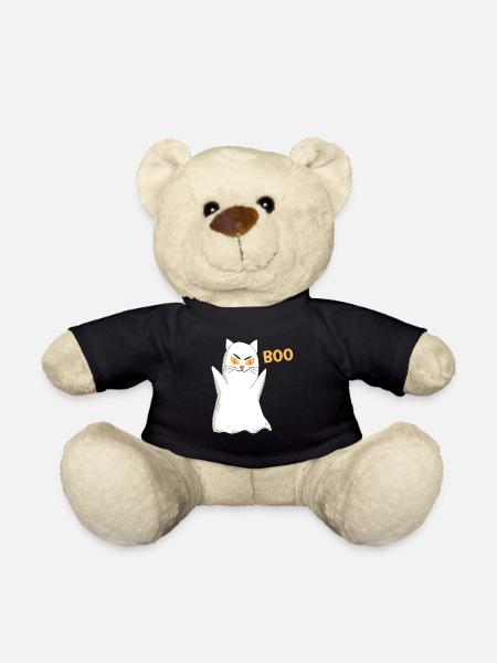 BOO Katze Halloween Gespenst - Teddy - Schwarz