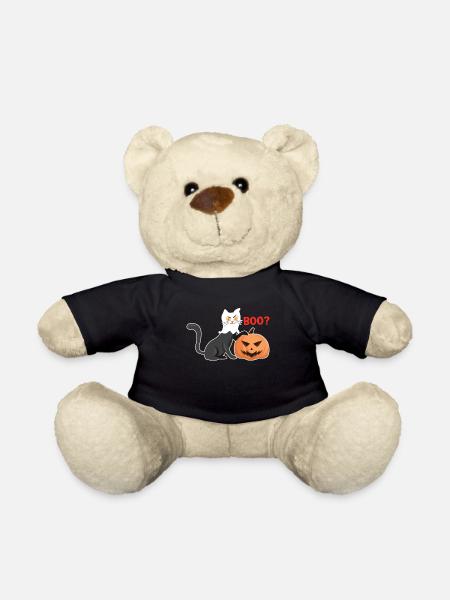 Geister Halloween Katze - Teddy - Schwarz