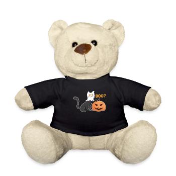 Ghost Halloween Cat - Teddy Bear - black - Front