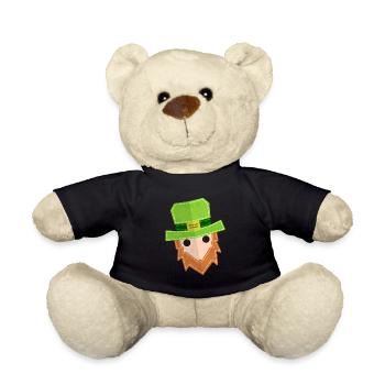 Painted Leprechaun Patch For St. Patricks Day - Teddy - Schwarz - Vorne