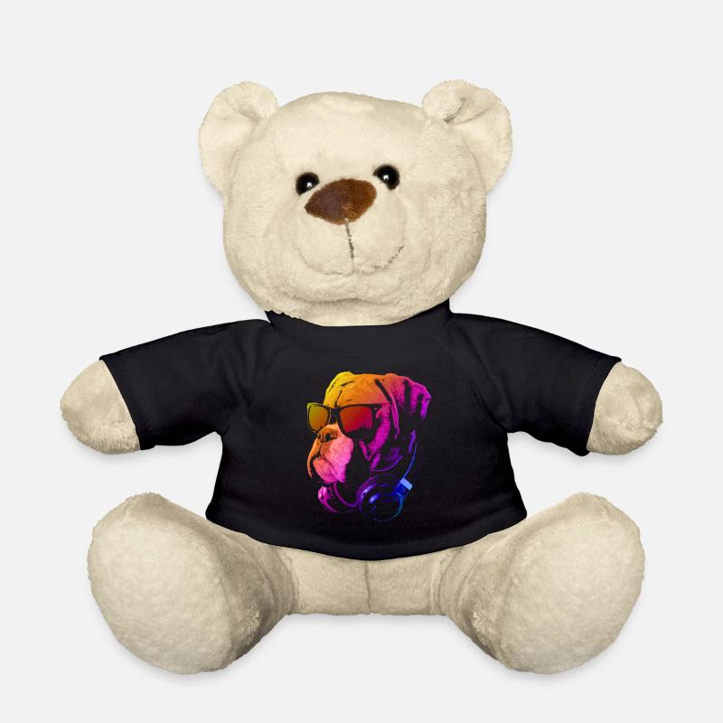 Dj Bulldog Red - Teddy Bear - black
