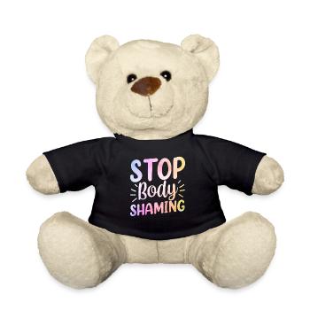 No more body shaming, body shaming annoyance - Teddy Bear - black - Front