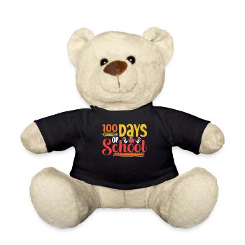100 Days School Team Funny Sayings Sweet - Teddy Bear - black - Front