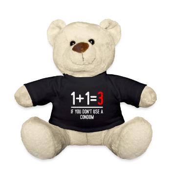 Mathematik 1+1=3wenn du kein Kondom benutzt - Teddy - Schwarz - Vorne