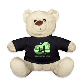 Proud Yoga Mother Mama Hobby Mommy - Teddy Bear - black - Front