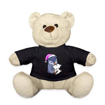 Owl with pillow and sleeping cap - Teddy Bear - black - Front