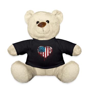 Amerikanischer Flagge USA United States Of America - Teddy - Schwarz - Vorne
