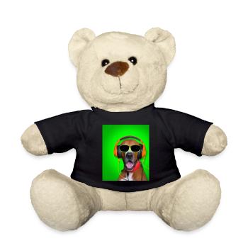 Chien avec écouteurs et fond vert - Nounours - noir - Devant