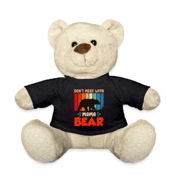 Mama Bear Famille Enfants Fille Fils Mama - Nounours - noir - Devant