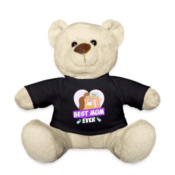 Meilleure maman de tous les temps Meilleure maman du monde Mère Enfant - Nounours - noir - Devant
