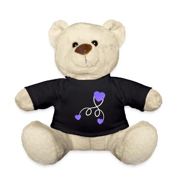 Schwanger Baby Liebe schwanger mit Zwillingen - Teddy - Schwarz - Vorne