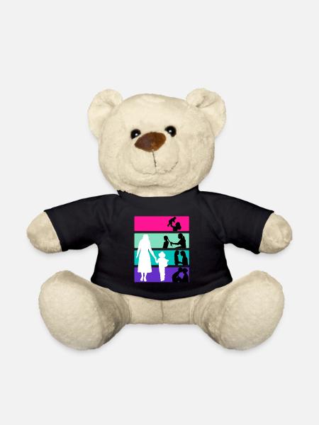 Mutter ein Leben lang Familie Kinder wachsen Mama - Teddy - Schwarz
