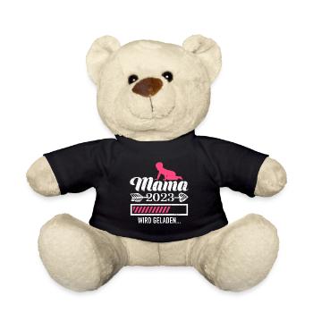 Mama 2023 loading Mutter schwanger Mädchen Mama - Teddy - Schwarz - Vorne