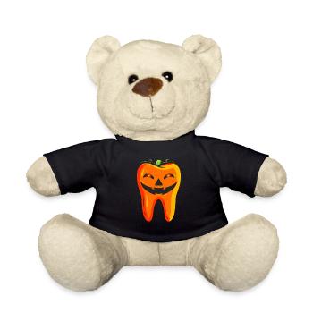 Dentists Tooth Pumpkin Halloween - Teddy Bear - black - Front