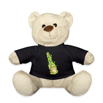 Magic Witch Broom With Green Shimmer Halloween - Teddy - Schwarz - Vorne