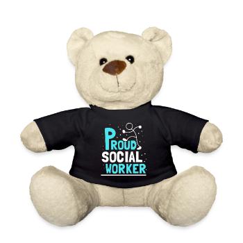 Proud Social Worker Social Work Education - Teddy Bear - black - Front