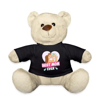 Meilleure maman de tous les temps Meilleure maman du monde Mère Enfant - Nounours - noir - Devant