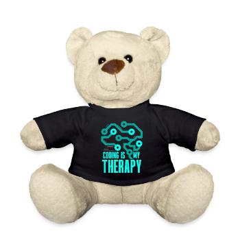 Programming Is My Therapy Coding Code Coder - Teddy Bear - black - Front