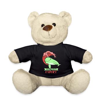 Dolphin Expert Dolphins Dolphins Dolphin Lovers - Teddy Bear - black - Front