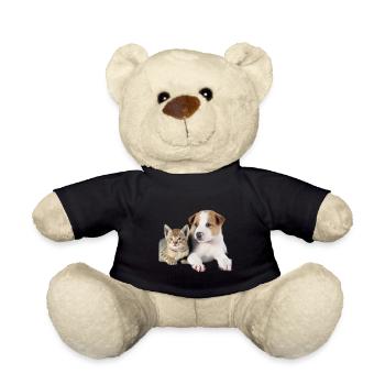 Süßes Hundebaby und Katzenbaby - Teddy - Schwarz - Vorne