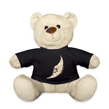 Spooky Nights Scary Skull Moon Face Halloween - Teddy Bear - black - Front