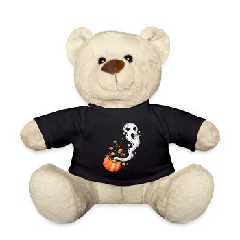 Spirit Escapes A Pumpkin Ghost Halloween - Teddy Bear - black - Front