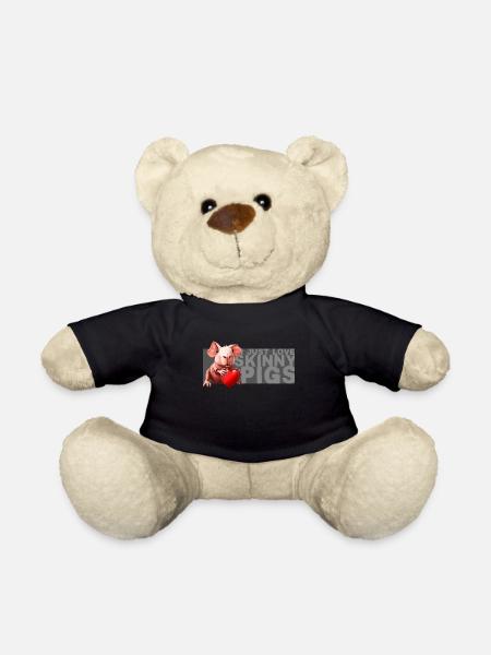 Skinny Pig Meerschweinchen Liebe mit Herz - Teddy - Schwarz