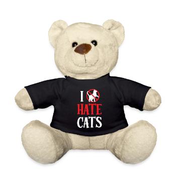 I Hate Cats Dog Animal Puppy Lover - Teddy Bear - black - Front