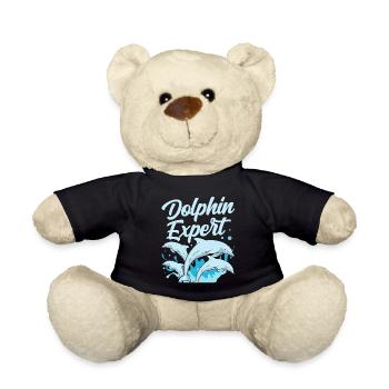 Dolphin Expert Dolphins Dolphins Dolphin Lovers - Teddy Bear - black - Front
