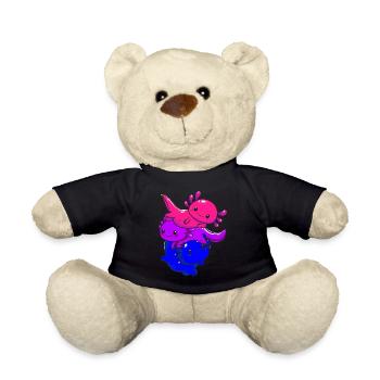 Subtil Bi Pride Bisexual Flag Kawaii Axolotl LGBTQ - Nounours - noir - Devant