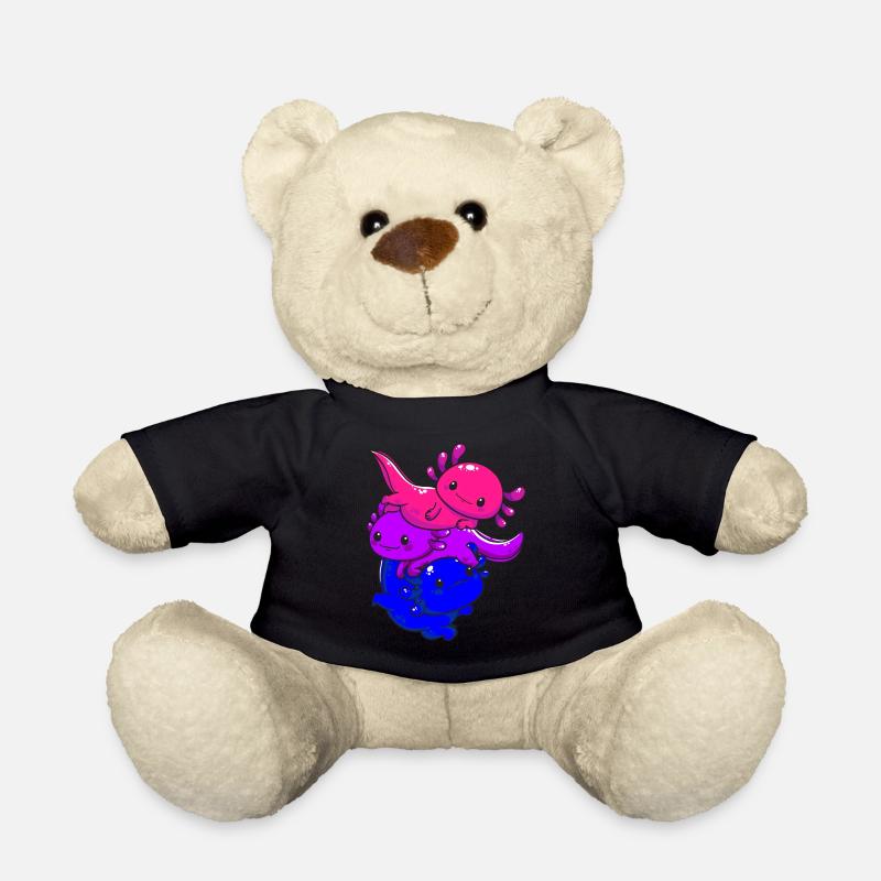 Subtle Bi Pride Bisexual Flag Kawaii Axolotl LGBTQ - Teddy - Schwarz