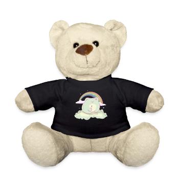 Coquette Aesthetic Pink Kawaii Frog Downtown - Teddy Bear - black - Front