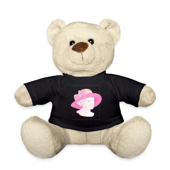 Coquette Aesthetic Pink Greek Statue Downtown - Teddy Bear - black - Front