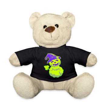 Mignonne Citrouille d'Halloween – Vert - Nounours - noir - Devant