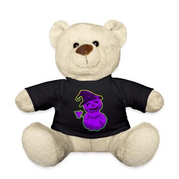 Mignonne Citrouille d'Halloween - Violet - Nounours - noir - Devant
