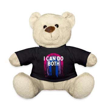 Je peux faire les deux bisexuels LGBTQ Bi Pride Pansexual - Nounours - noir - Devant