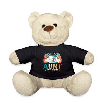 Je vais être une tante 2023 Bientôt tante Meilleure tante - Nounours - noir - Devant
