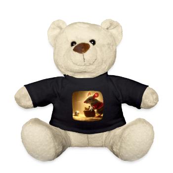 Weihnachtsmotiv Maus - Teddy - Schwarz - Vorne