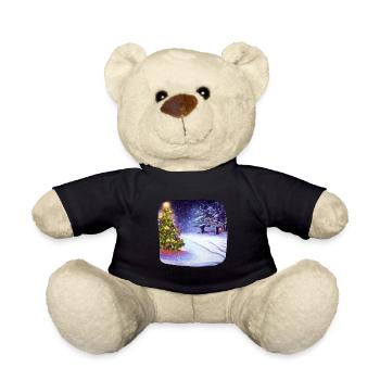 Christmas tree with snow - Teddy Bear - black - Front