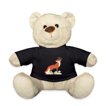 Fox Abitur learn smart wise wisdom wise - Teddy Bear - black - Front