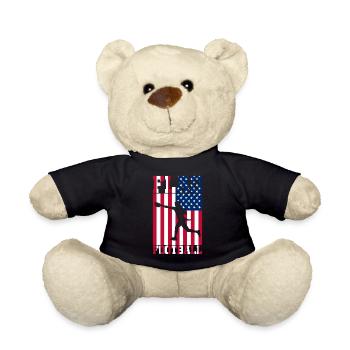 Flag Football Player American Flag - Teddy Bear - black - Front