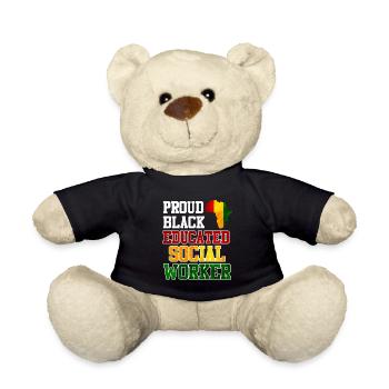 Africa Education I am a proud social worker - Teddy Bear - black - Front