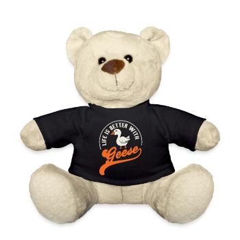 Life With Geese Nature Wildlife Bird Goose - Teddy Bear - black - Front
