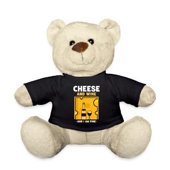 Käse Und Wein Und Es Geht Mir Gut Liebe Liebhaber - Teddy - Schwarz - Vorne
