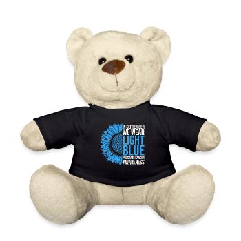 Prostate Cancer Awareness Sunflower - Teddy Bear - black - Front